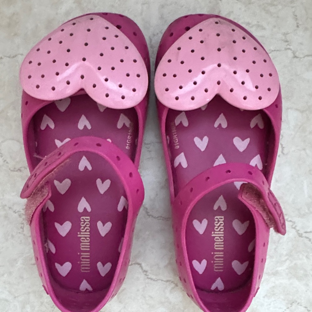 Mini Melissa Pink Heart Sandals for Kids